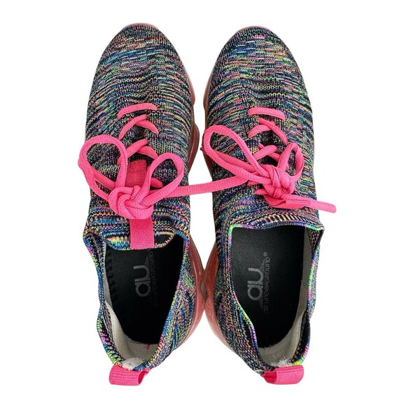 Air Underground Slip On Sneakers Womens Size 9.5 Pink Multi-color Knit Lace-Up - Picture 3 of 12
